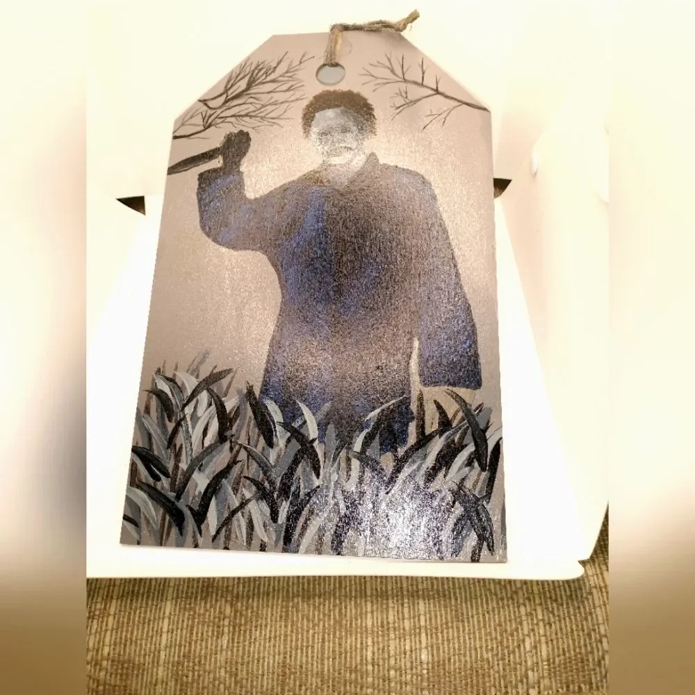 Hand Crafted Michael Myers Art Painting On Wood 13x8